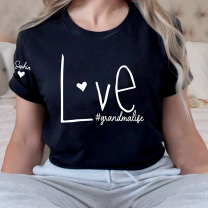 Personalized Love Grandma Life Heart, Custom Nicknames for Grandma and Kids