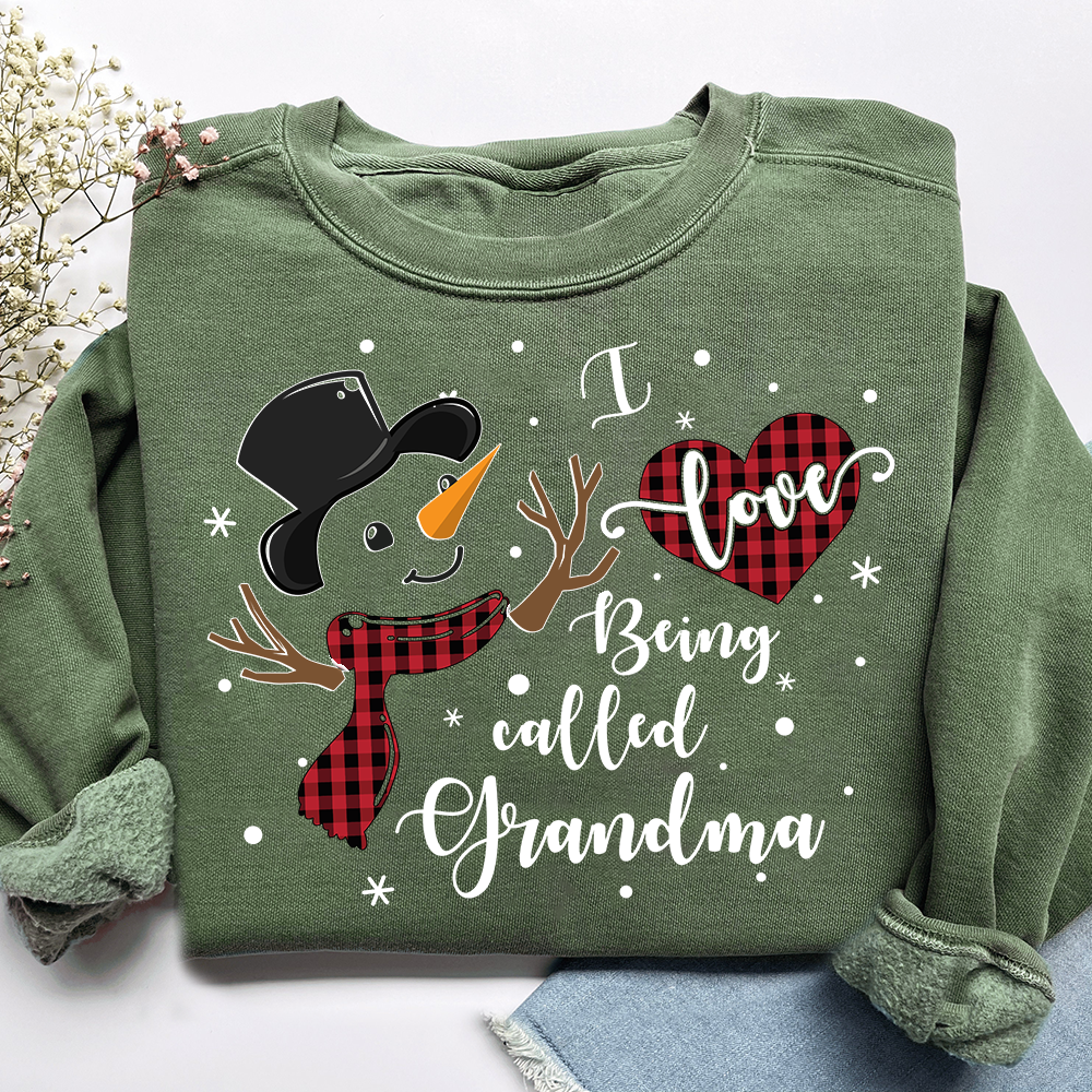 I Love Being Called Grandma Shirt, Cozy Holiday Sweatshirt for Gift Grandma And Kids