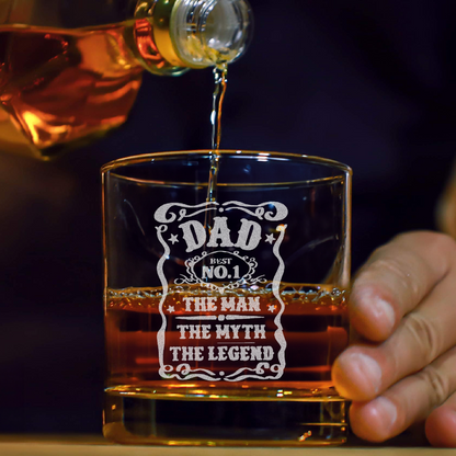 Dad Best No 1 - Daddy And Kids Whiskey Glass