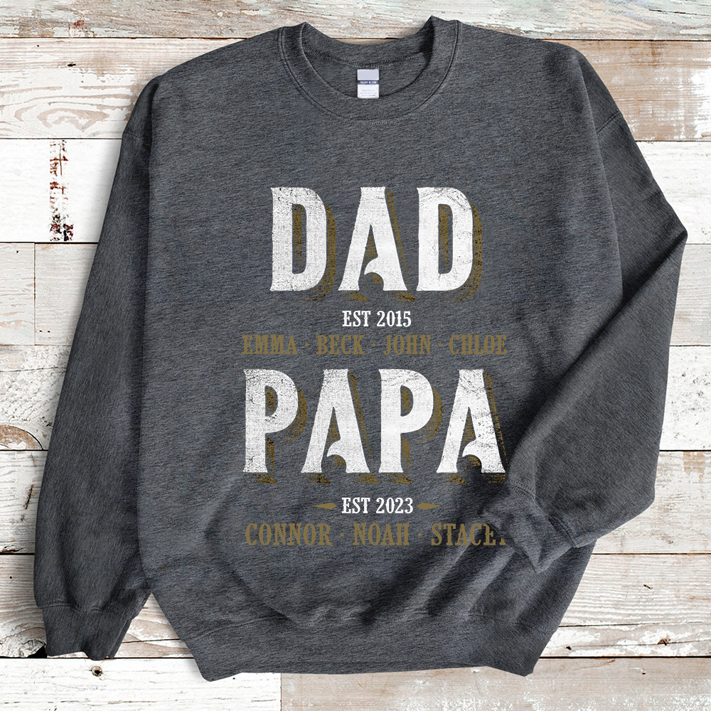 Customized Dad Grandpa Kids Name Sweatshirt