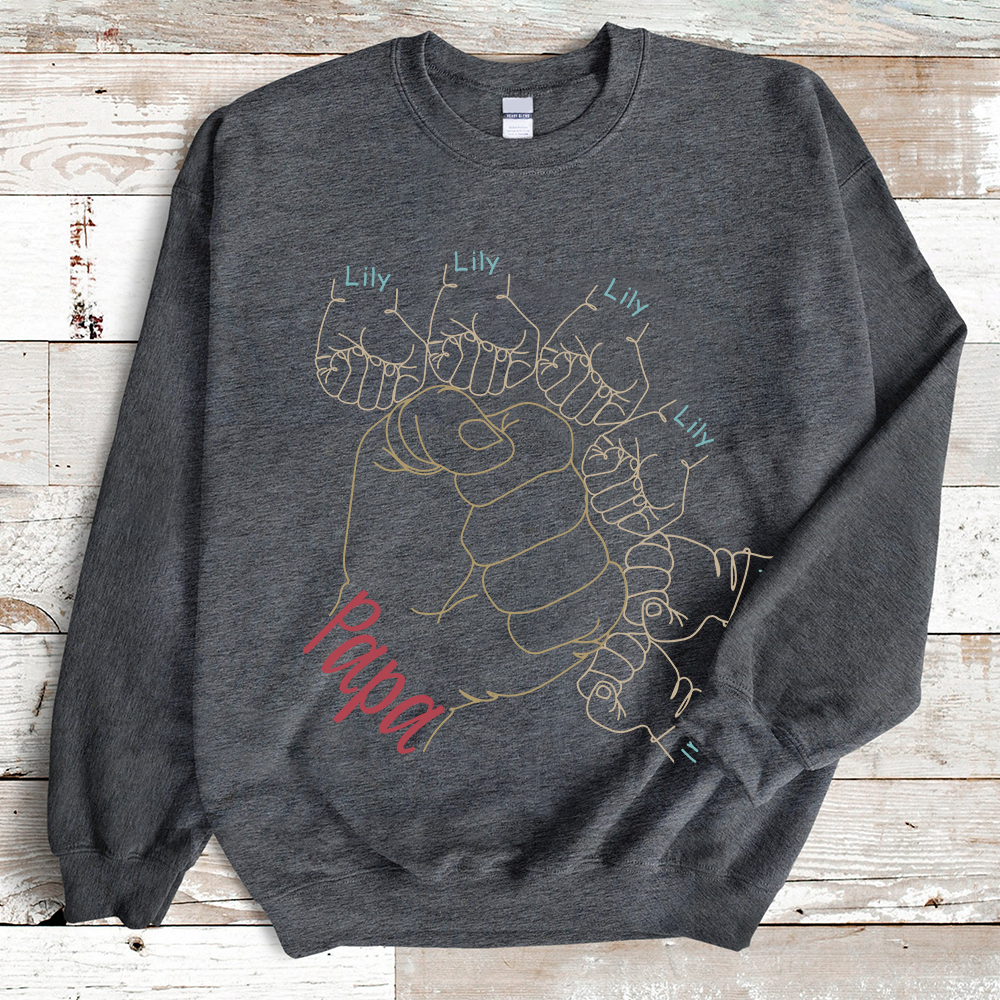 Hands Papa Grandkids Vintage Sweatshirt