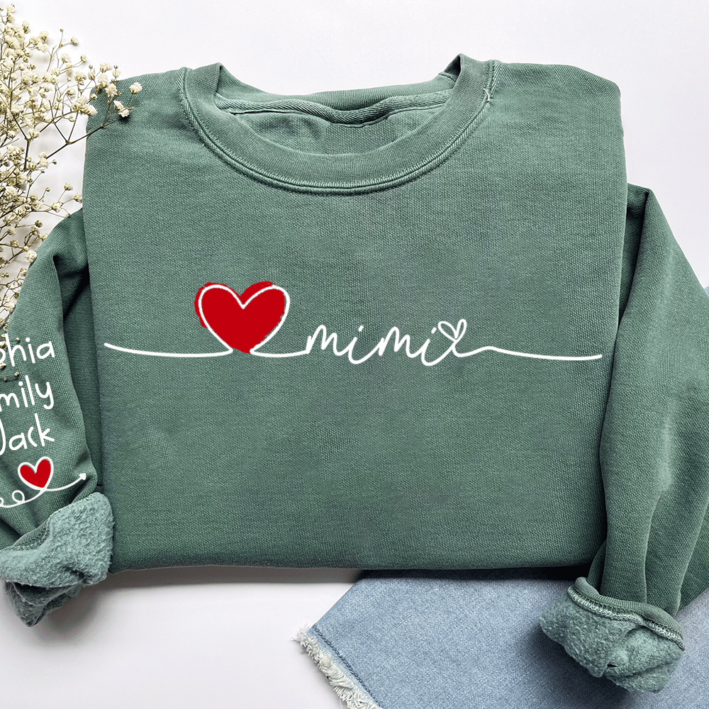 Gigi Heart Personalized Sweatshirt, Custom Grandma Gift with Kids