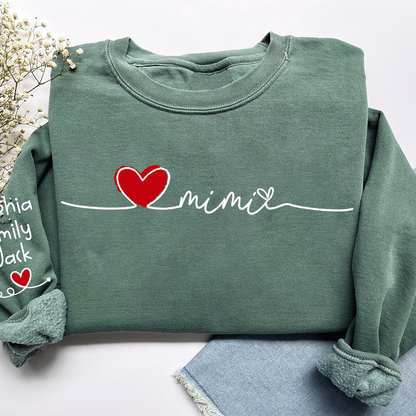 Gigi Heart Personalized Sweatshirt, Custom Grandma Gift with Kids