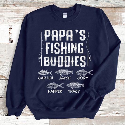 Papa's Fishing Buddies And Kids Sweatshirt