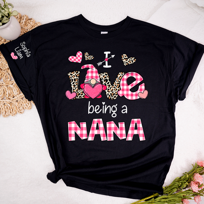 Personalized Nana Shirt I Love Being a Nana with Custom Names, Cute Grandma T Shirt Gift