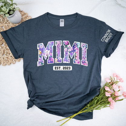 Mimi Floral 3 Shirt, Custom Mimi And Kids, Mother's Day Gift TH