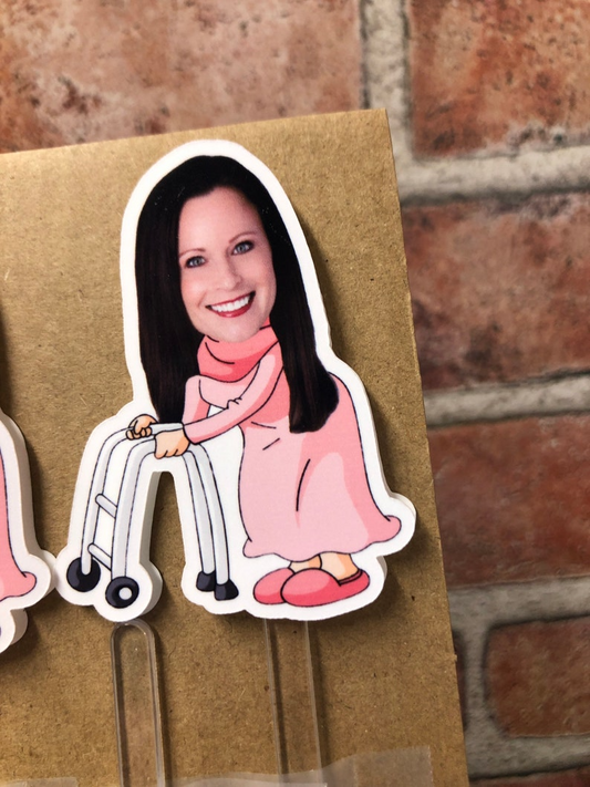 Funny Over the Hill drink stirrers personalized with face, stir sticks Custom Party Decorations, 40th, 50th swizzle sticks