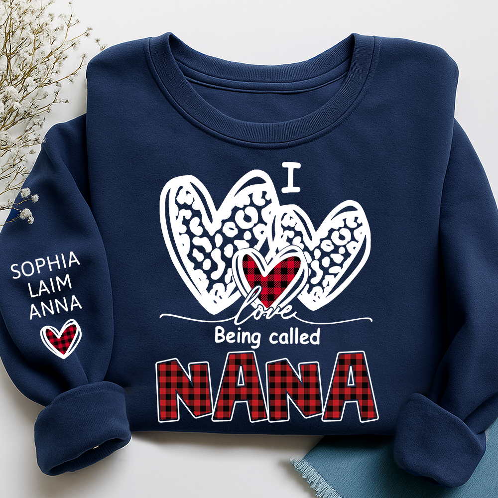 Personalized I Love Being Called Mimi Sweatshirt,Heart Valentine Gifts For Grandma And Grandchildren's