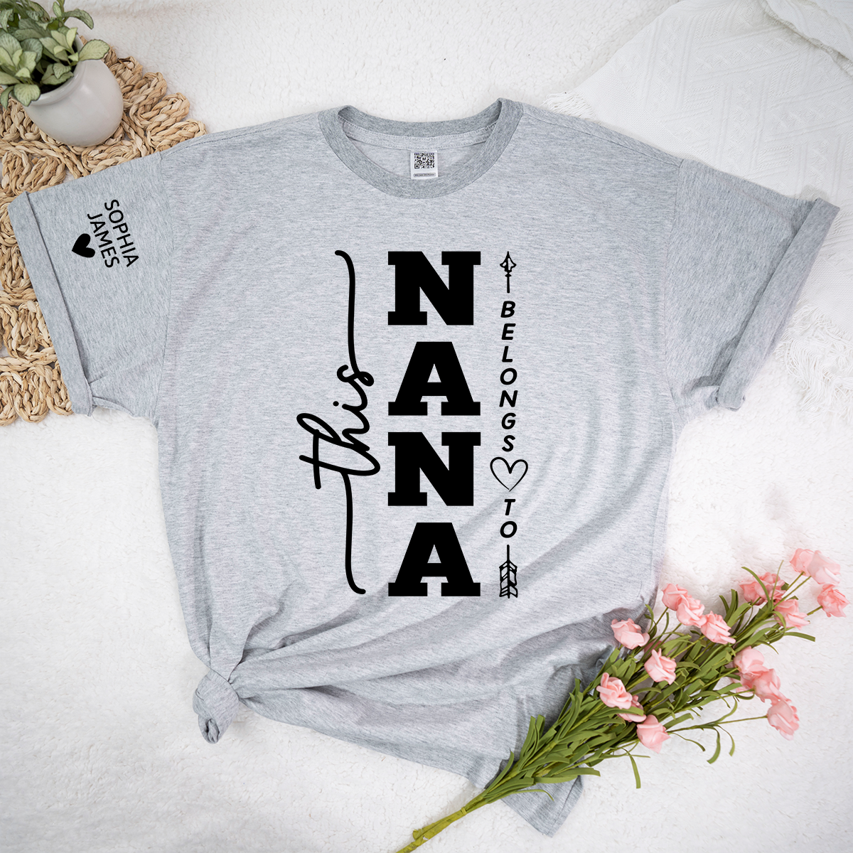 Custom This Nana Belongs to T-Shirt, Personalized Family Shirt for Nana with Kids Names