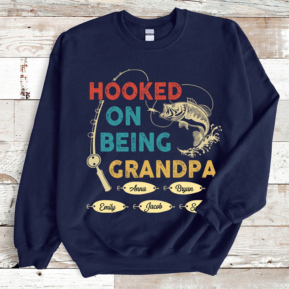 Hooked By Being Fishing Personalized Sweatshirt