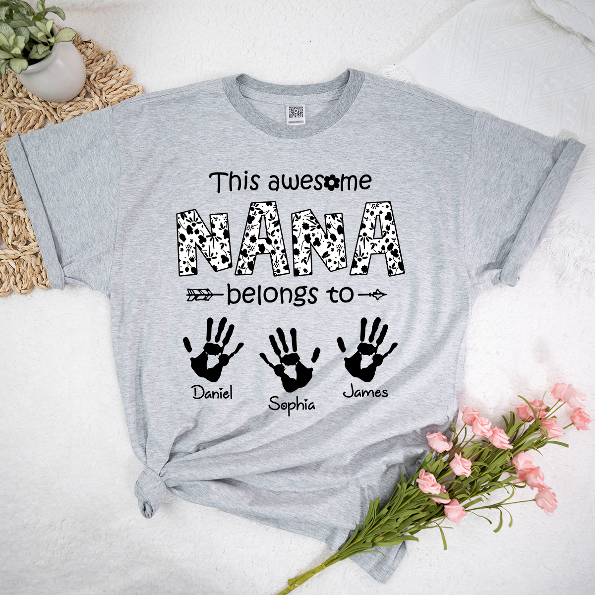 This Awesome Nana Belongs To Tee, Custom Grandma Shirt with Grandkids Names, Meaningful Family Gift