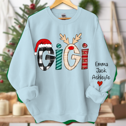 Gigi Grandkids Names  Chrismast Sweatshirt