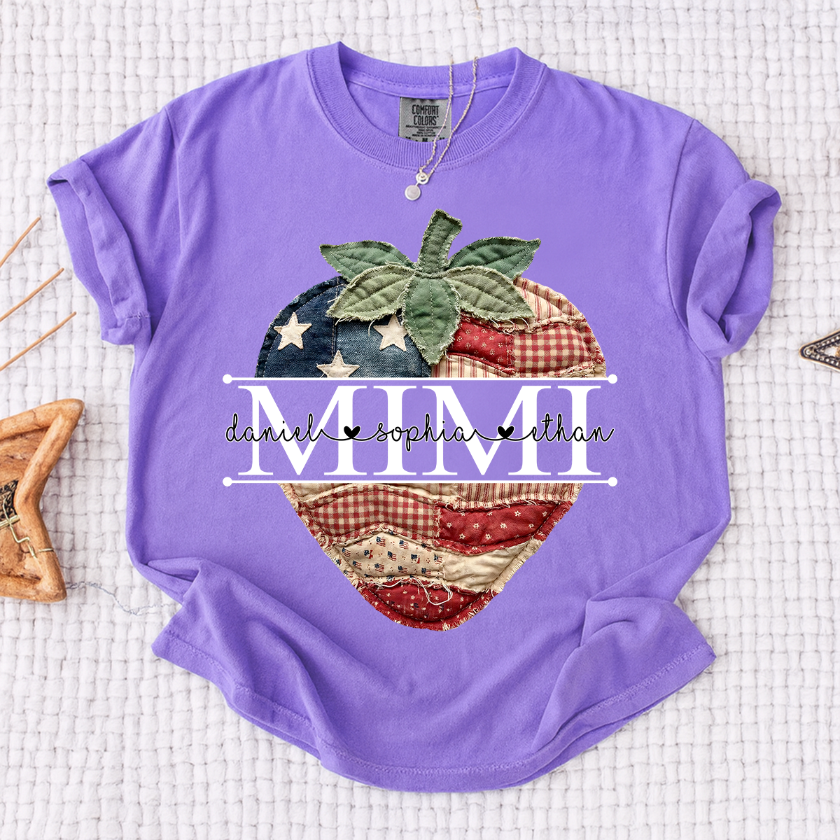 Comfort Colors® Custom Mimi Strawberry Shirt, Patriotic 4th of July Grandma Gift