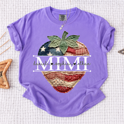 Comfort Colors® Custom Mimi Strawberry Shirt, Patriotic 4th of July Grandma Gift