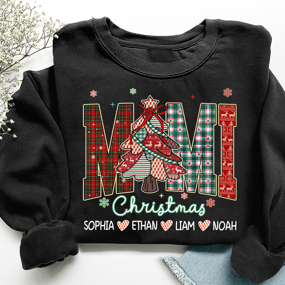 Personalized Mimi Christmas Sweatshirt, Customized Gifts for Grandma and Grandchild
