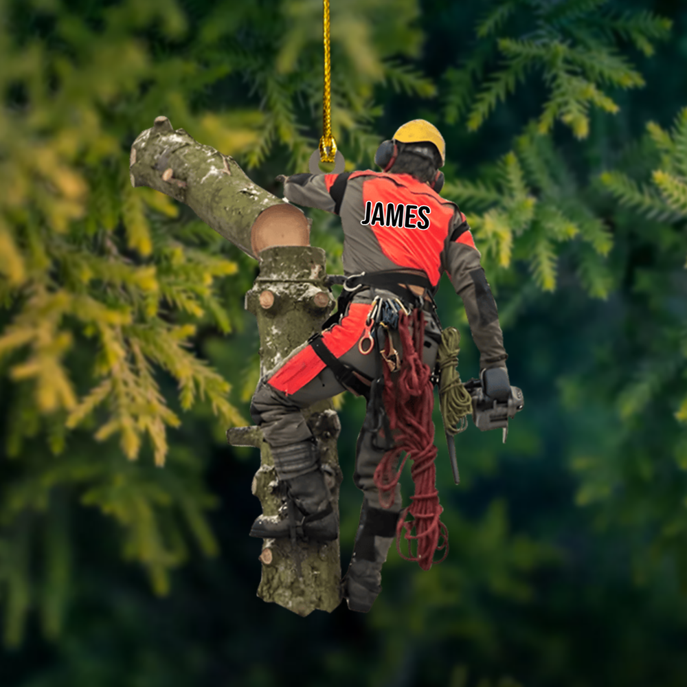 Personalized Arborist Ornament 2025 – Custom Tree Climber Ornament with Name, Christmas Gift for Tree Workers Ornament