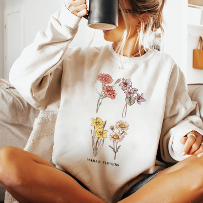 Custom Birth Month Sweatshirt Birth Flower Sweater, Birth Flower Shirt, Grandma's Garden, Personalized Sweatshirt