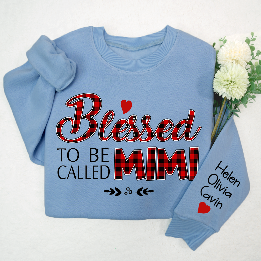 Blessed To Be Called Mimi, Custom Mimi & Kids, Grandma Gift TH Sweatshirt