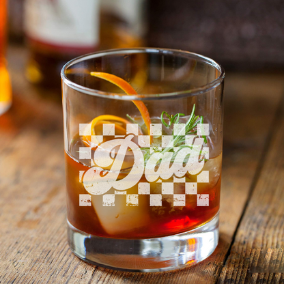 Dad-Daddy And Kids Whiskey Glass