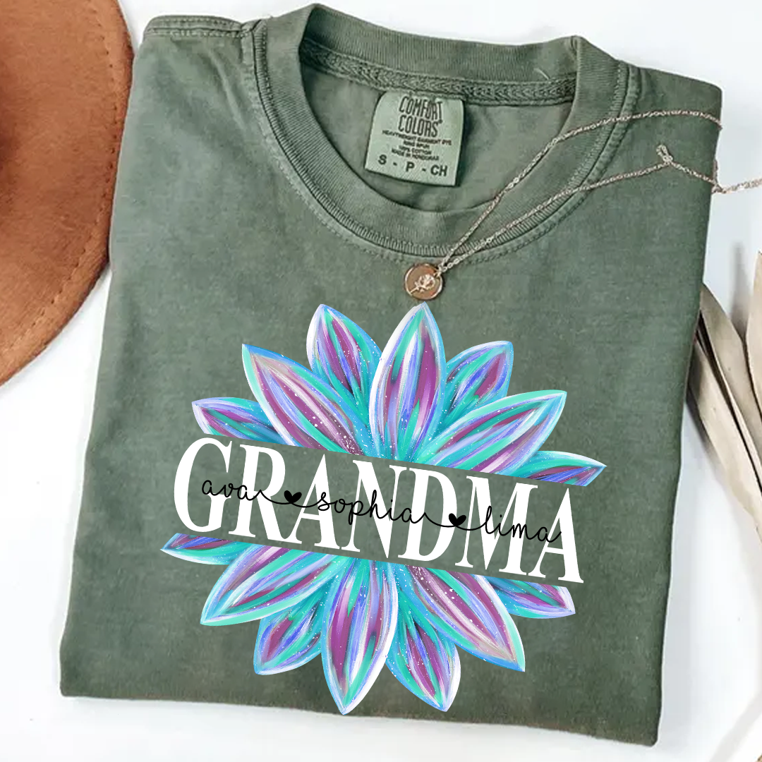 Comfort Colors® Grandma Flower 2 Color Trend Shirt, Gift For Grandma T-Shirt