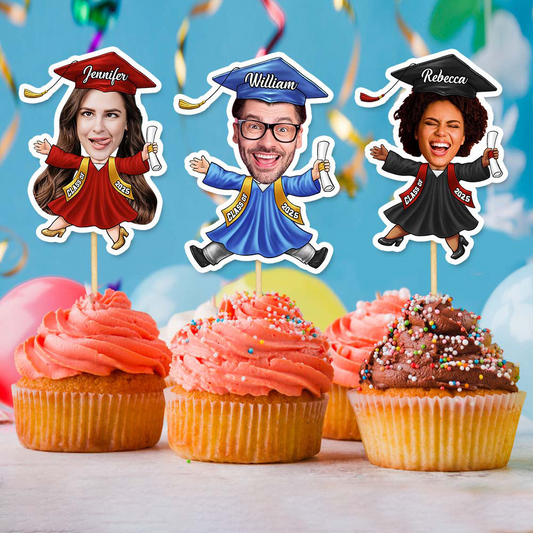 Graduation Gift Ideas, Custom Photo Graduation cupcake toppers, graduation cupcake toppers 2025