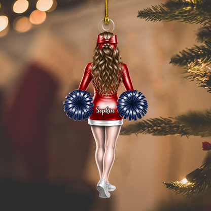 Custom Cheerleader Ornament – Personalized Cheer Team Girl Christmas Keepsake 2025 Ornament