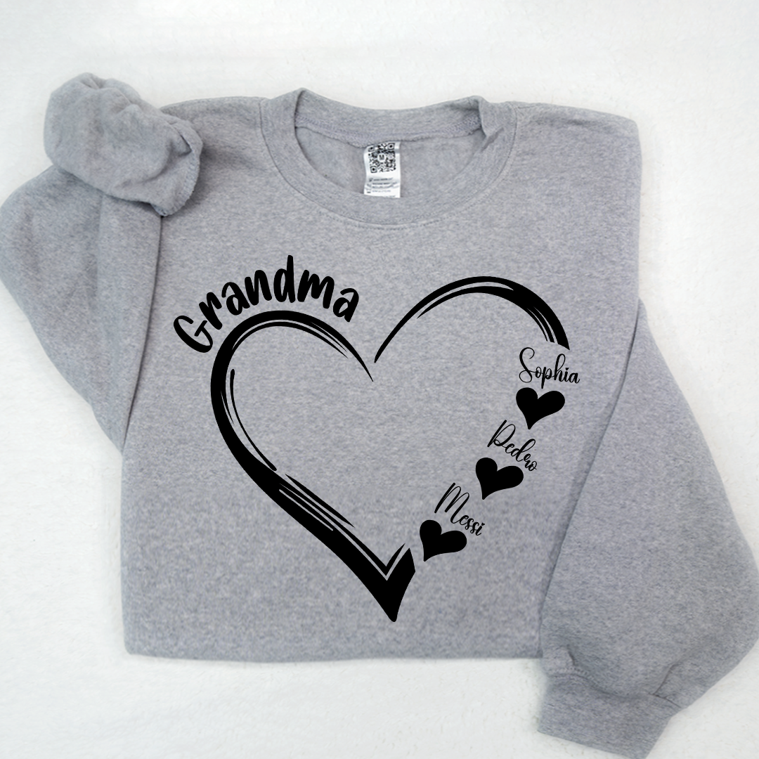 Custom Name Valentine Heart Grandma And Kids LTP01