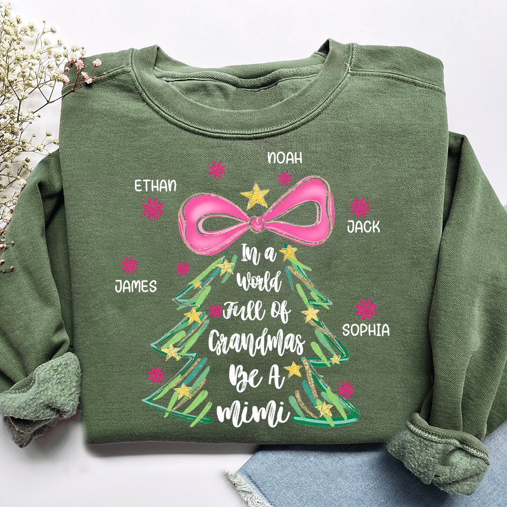 Personalized Mimi Christmas Sweatshirt, In a World Full of Grandmas Be a Mimi Shirt