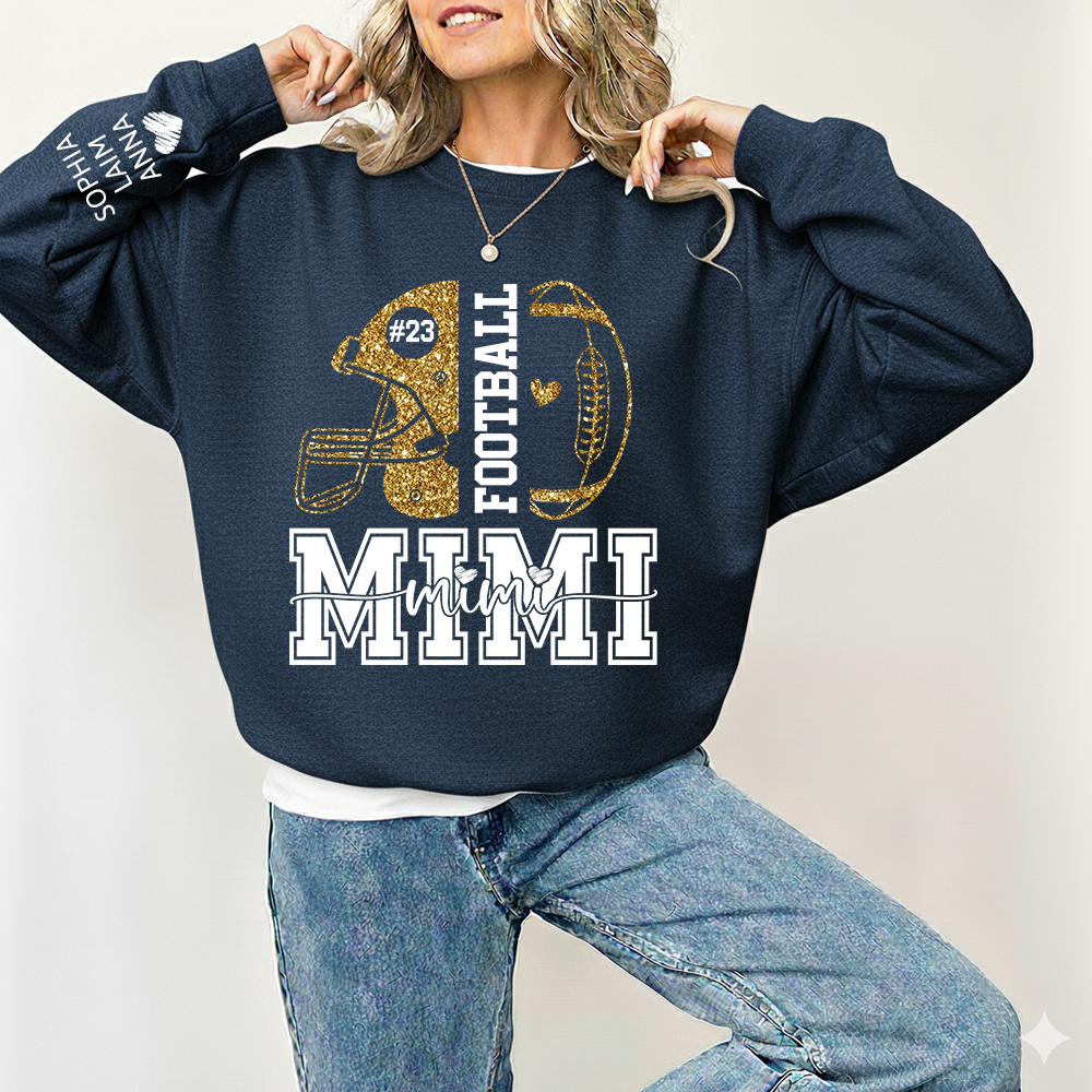 Personalized Football Grandma Sweater, Custom Gift for Grandma and Kids
