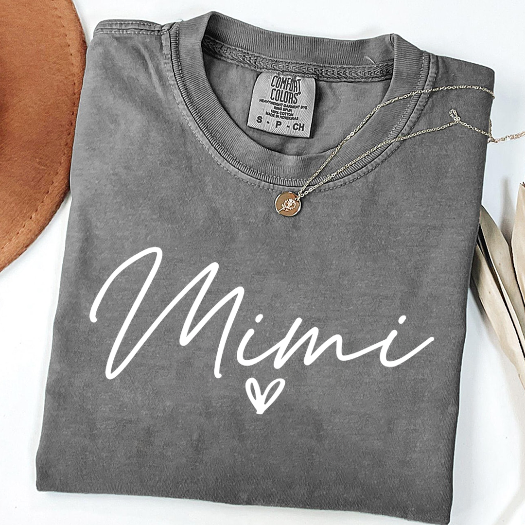 Personalized Women's Tee with Heart, For Gift Mimi And Kids Gift Idea