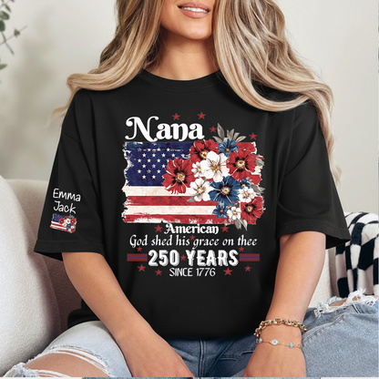 Custom Nana Fourth of July USA Flag, Personalized Gift For Grandma And Kids
