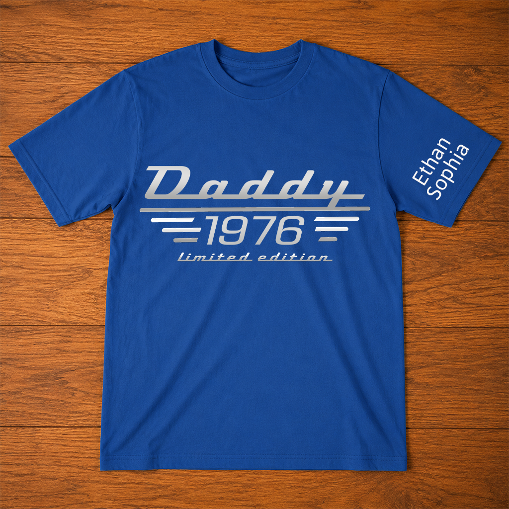 Limited Edition Dad T-Shirt – Personalized Custom Names Gift for Father Papa Birthday Fathers Day