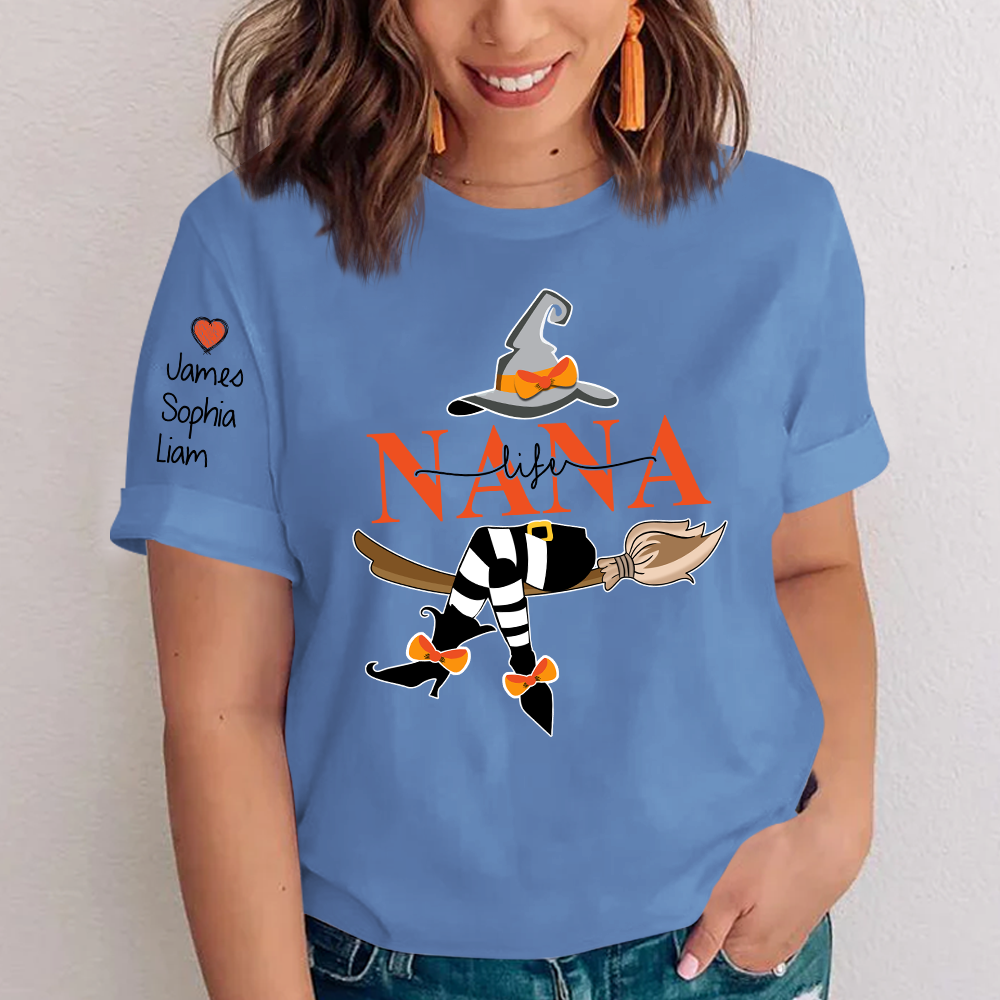 Personalized Nana Life Witch Shirt, Custom Grandma Halloween, Gif For Grandma TH T-Shirt