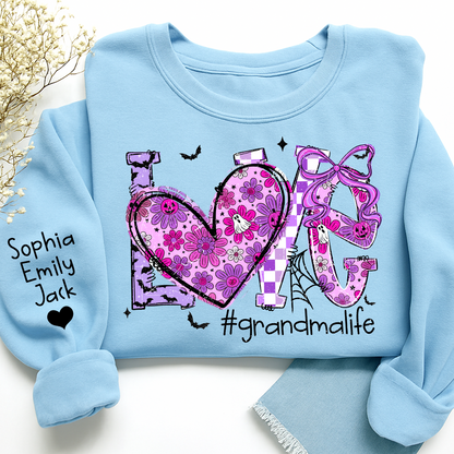 Naughty Halloween Flowers, Personalized Grandma Love Life Pumpkin and Kids