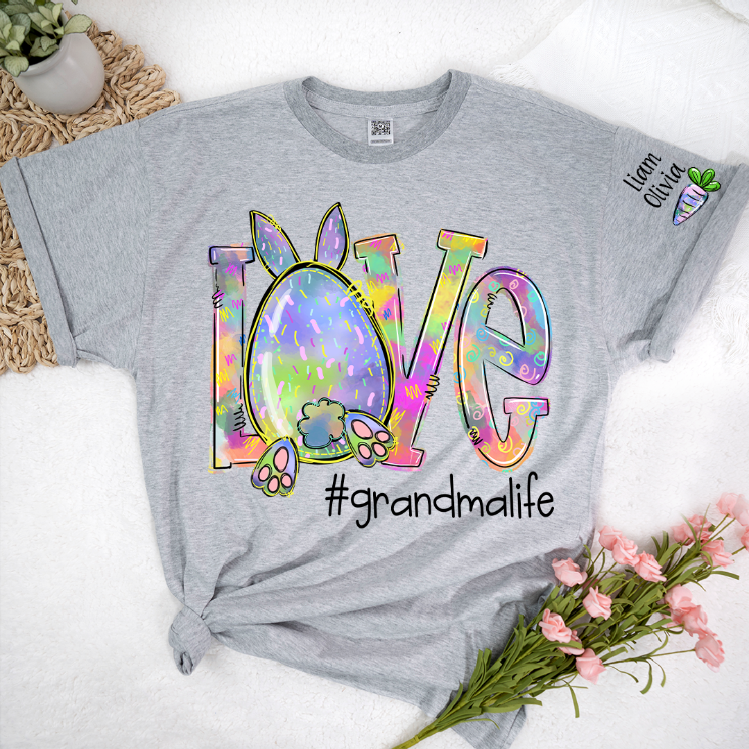 Love Grandma Life Rainbow Easter Bunny And Kids Carrot LTP01