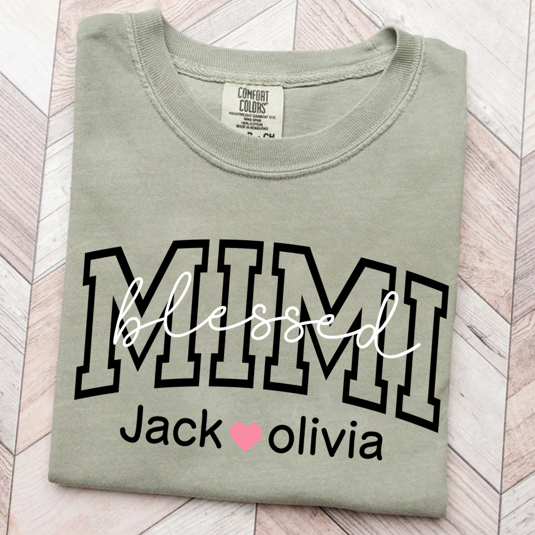 Comfort Colors® Blessed Mimi Shirt, Custom Grandma With Grandkids, Gift for Grandma