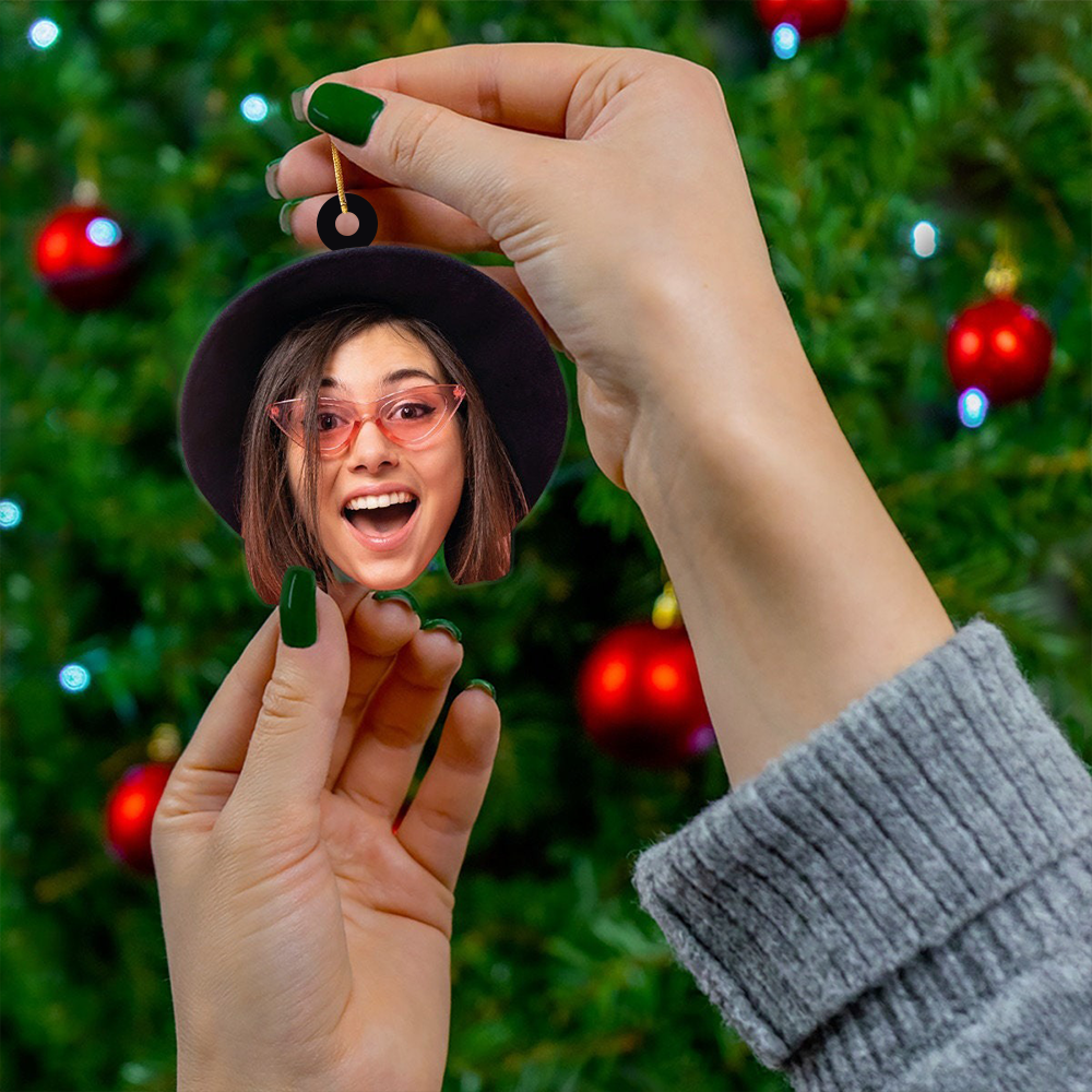Custom Face Christmas Acrylic Ornament, Personalized Funny Photo Head Holiday Decoration