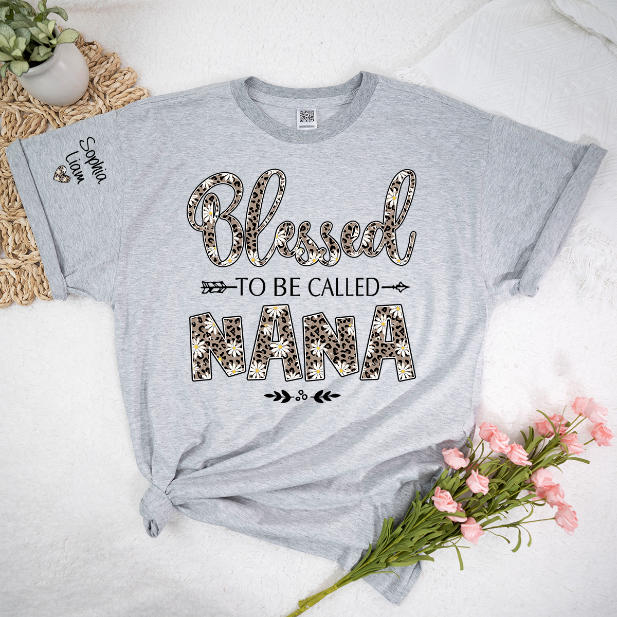 Blessed to Be Called Nana Shirt, Leopard Floral Nana T-Shirt, Cute Grandma Gift for Women
