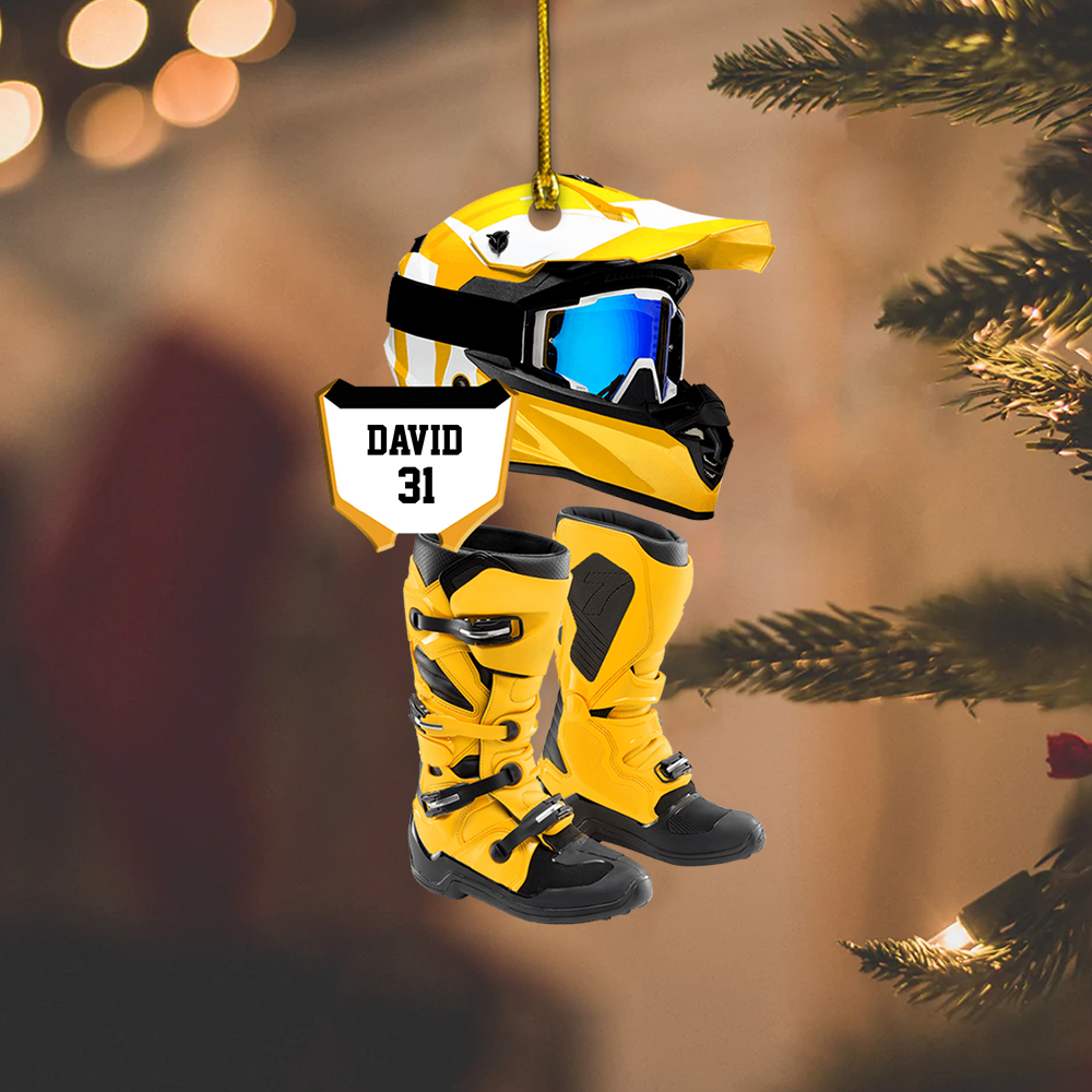 Personalized Motocross Ornament 2025 – Custom Dirt Bike Rider Ornament, Christmas Gift for Biker or Motocross Lover Ornament