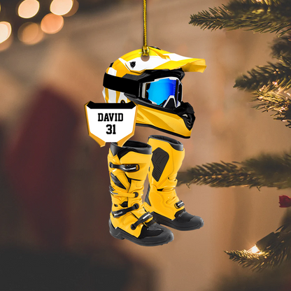 Personalized Motocross Ornament 2025 – Custom Dirt Bike Rider Ornament, Christmas Gift for Biker or Motocross Lover Ornament