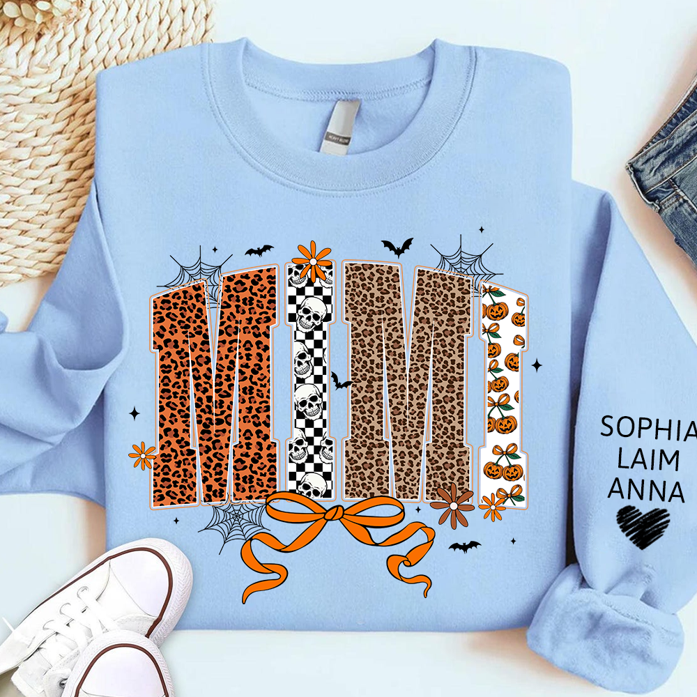 Personalized Coquette Halloween Mimi, Gift for Grandma with Leopard And Custom Name