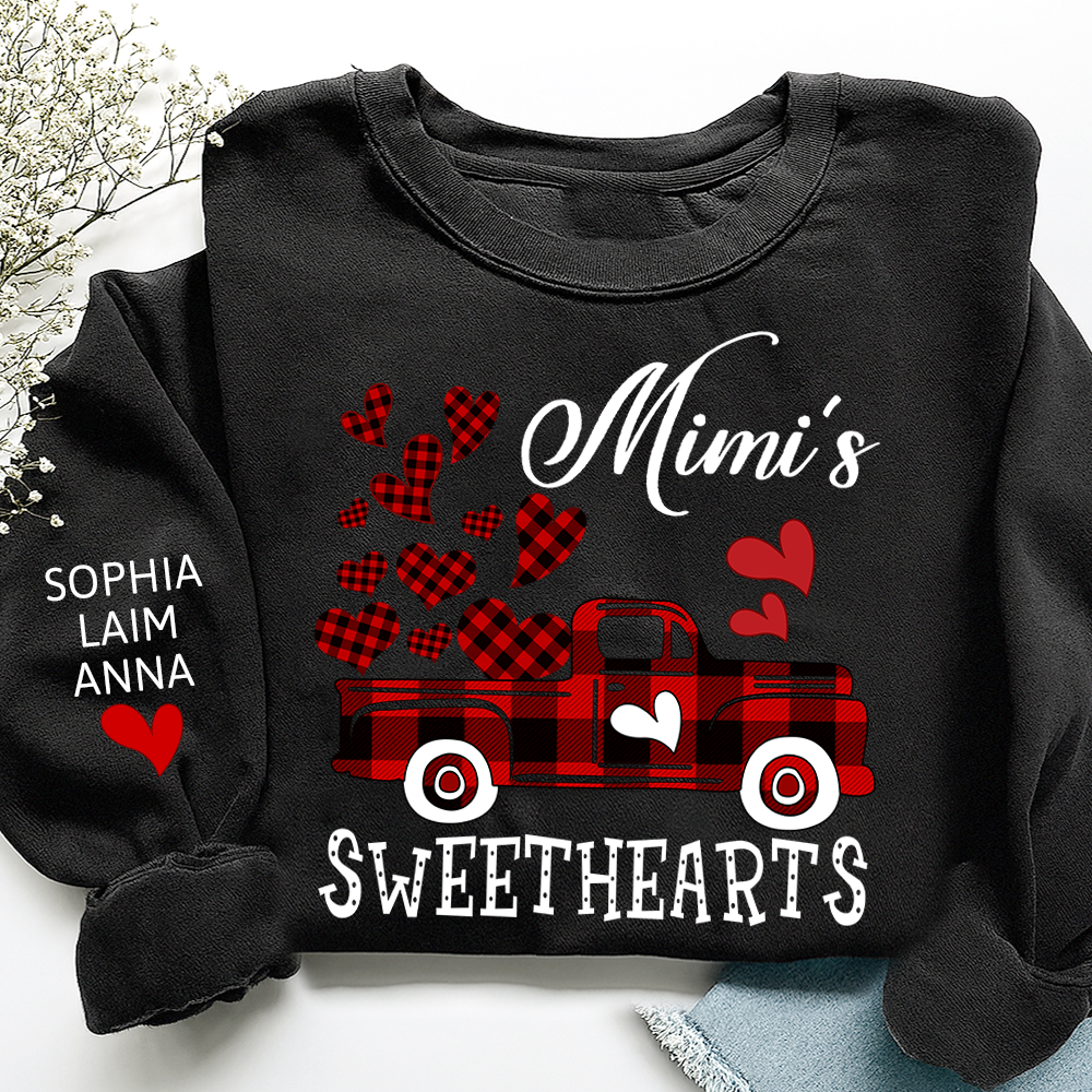 Custom Mimi Sweethearts Valentine sweatshirt, Heart And Car Valentine Gifts For Grandma And Grandchildren