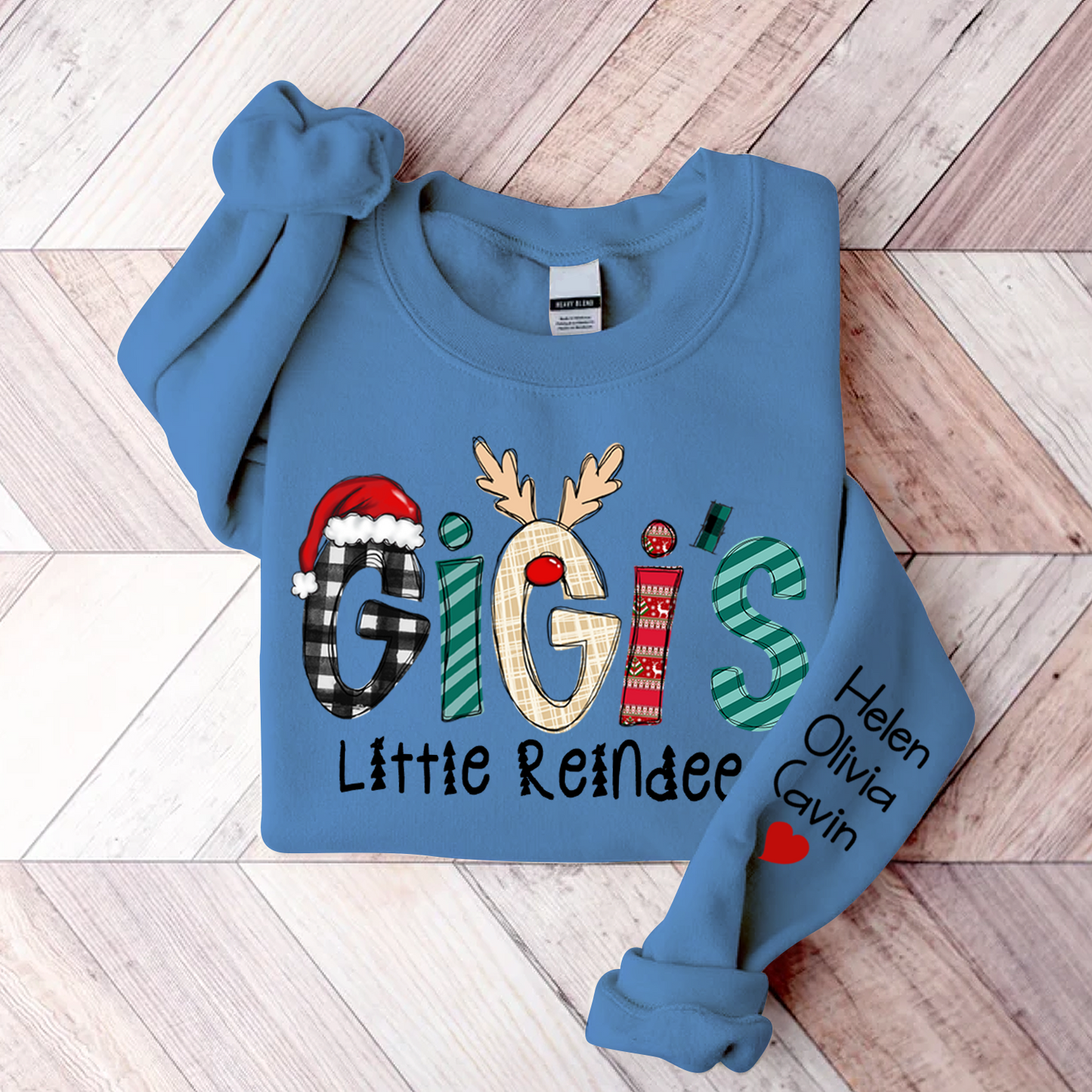Gigi's Little Reindeer Christmas, Custom Gigi And Kids, Grandma Gift Sweatshirt