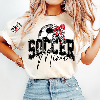 Mimi Soccer Fan T Shirt Custom Names Soccer Ball Graphic Sports Grandma Tee