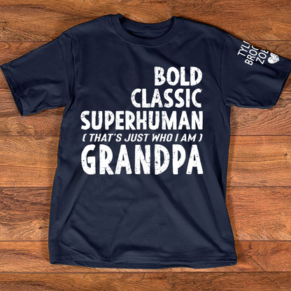 Bold Classic Superhuman Grandpa Shirt, Funny Grandpa T-Shirt Gift for Grandfather