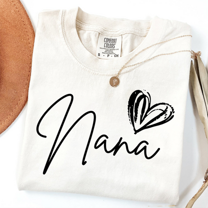 Comfort Colors® Nana Heart, For Gift Grandma And Kids
