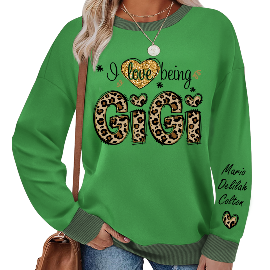 Personalized I Love Being Mimi Leopard Sweatshirt Mix
