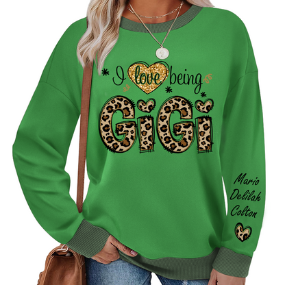Personalized I Love Being Mimi Leopard Sweatshirt Mix