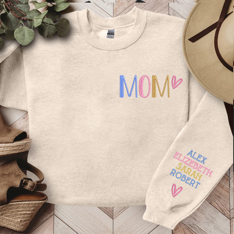 Custom Embroidered Sweatshirt, Christmas Gift for Grandma Mom Godmother Aunt Sister