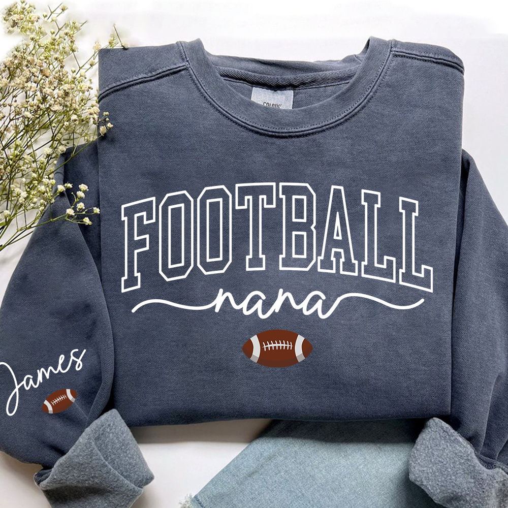 Personalized Sports Mimi Sweatshirt With Grandkids Names, Custom Athletics Grandma Pullover